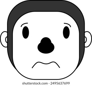 black and white vector image of a gloomy face of a monkey robot