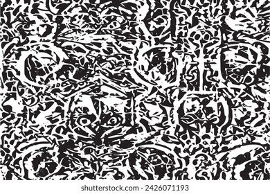 black and white vector image of grunge destressed rough weathered background texture