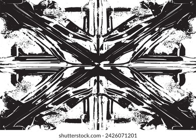black and white vector image of grunge destressed rough weathered background texture