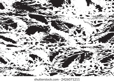 black and white vector image of grunge destressed rough weathered background texture