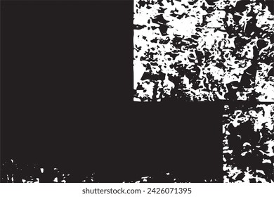 black and white vector image of grunge destressed rough weathered background texture