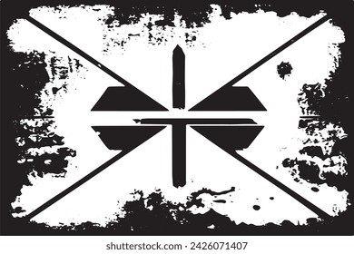 black and white vector image of grunge destressed rough weathered background texture