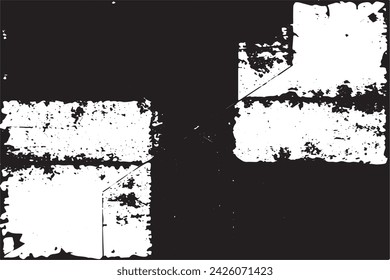 black and white vector image of grunge destressed rough weathered background texture