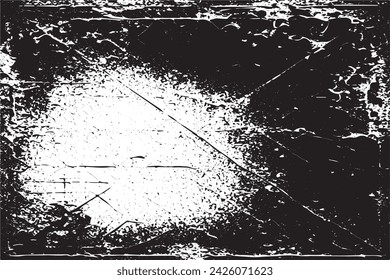 black and white vector image of grunge destressed rough weathered background texture