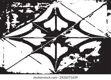black and white vector image of grunge destressed rough weathered background texture