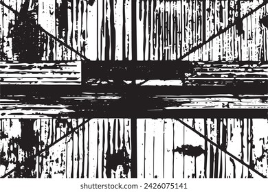 black and white vector image of grunge destressed rough weathered background texture