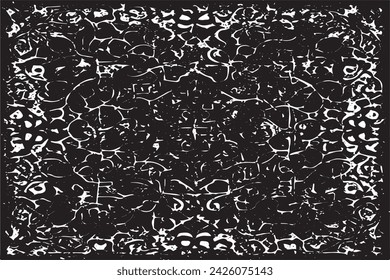 black and white vector image of grunge destressed rough weathered background texture