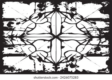 black and white vector image of grunge destressed rough weathered background texture