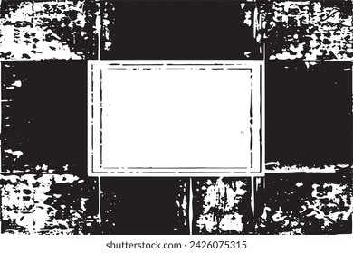 black and white vector image of grunge destressed rough weathered background texture