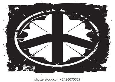 black and white vector image of grunge destressed rough weathered background texture