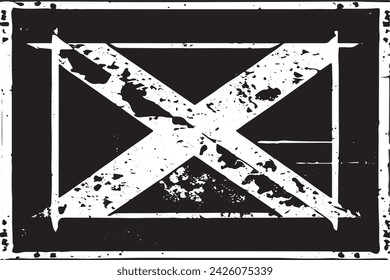 black and white vector image of grunge destressed rough weathered background texture