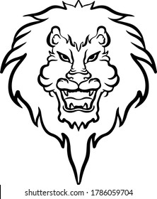 imagen vectorial en blanco y negro de la cabeza del león