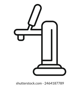 Black and white vector image showcasing a simplistic design of a beer tap, perfect for icons and signs