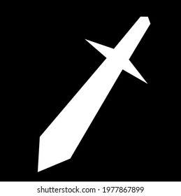 Black and white vector image of sword shaped.