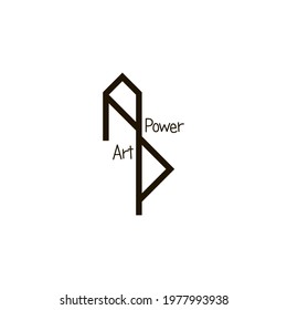 A black and white vector image that shows the abbreviation of the letters a and p