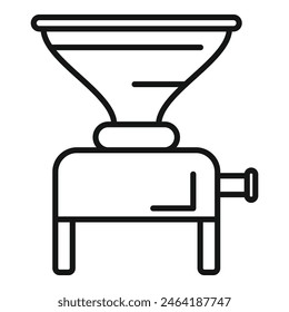 Black and white vector image of a traditional hand coffee grinder