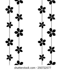 Black and white vector intricate pattern of flowers