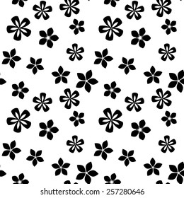 Black and white vector intricate pattern of flowers