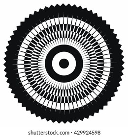 black and white vector kaleidoscopic circle