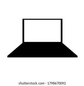 Black and white vector of laptop.