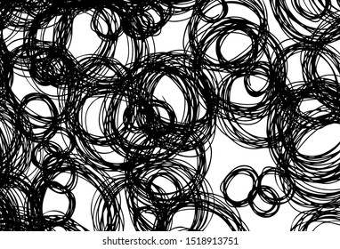 Black and white vector layout with circle shapes. Glitter abstract illustration with blurred drops of rain. Design for your business advert.