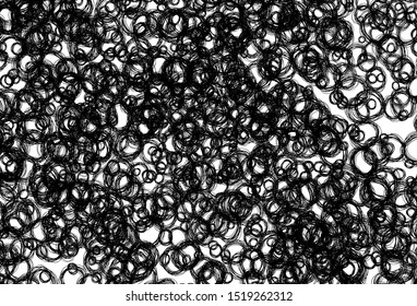 Black and white vector layout with circle shapes. Illustration with set of shining colorful abstract circles. Pattern for futuristic ad, booklets.