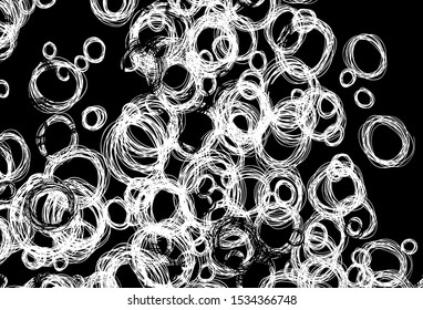 Black and white vector layout with circle shapes. Abstract illustration with colored bubbles in nature style. Pattern for textures of wallpapers.