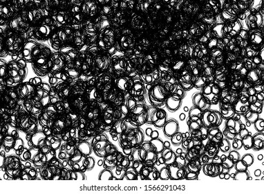 Black and white vector layout with circle shapes. Glitter abstract illustration with blurred drops of rain. Design for your business advert.