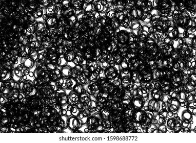 Black and white vector layout with circle shapes. Glitter abstract illustration with blurred drops of rain. Pattern for ads, leaflets.