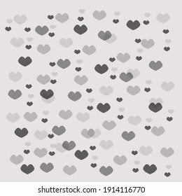 Schwarz-Weiß-Vektorgrafik mit süßen Herzen. Illustration mit Herzen in Liebe Konzept für Valentinstag. Schöne 
Hintergrunddesign für Ihre Business-Werbung zum Jubiläum. Cover-Design  