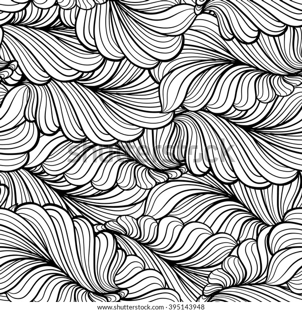 Black White Vector Leaves Seamless Pattern Stock Vector (Royalty Free ...