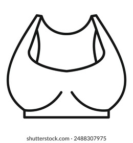 Schwarz-Weiß-Vektorgrafik-Linien-Art-Illustration eines schlichten Sport-BH-Designs