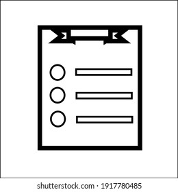 menú de iconos de lista de vectores en blanco y negro