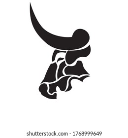 black and white vector logo of the head of a wild animal
