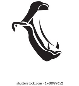 black and white vector logo of the head of a wild animal
