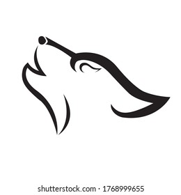 black and white vector logo of the head of a wild animal

