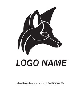 black and white vector logo of the head of a wild animal
