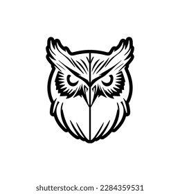 Simple black and white vector logo of an owl.