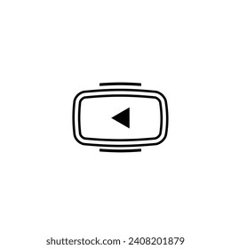 Black and white vector logo play icon