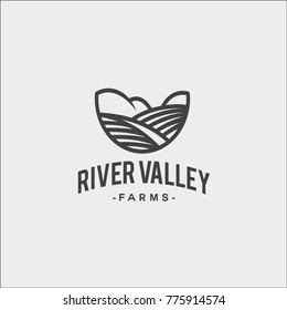 Black and white vector logo of River Valley Farm's