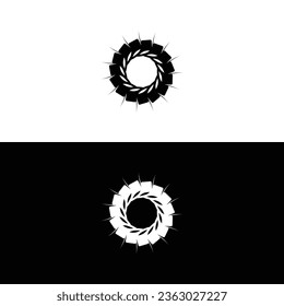 Schwarz-Weiß-Vektorgrafik-Logo-Design  