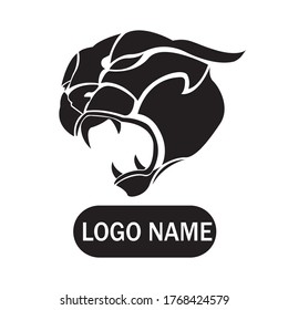 black and white vector logo of the tiger head logo
