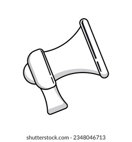 Iconos del altavoz del Vector blanco y negro ajustados en el estilo de contorno. Diseño de ilustración de vector plano. Presidente, Megáfono. Símbolo de publicidad y promoción. Medios sociales, multimedia y concepto de marketing