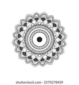 Black and white vector mandala design