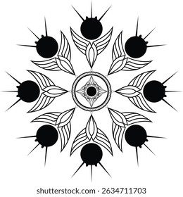 Black and White Vector  Mandala Design