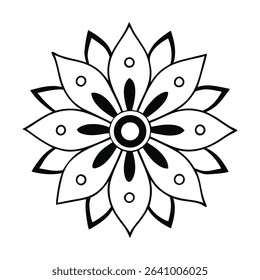 black and white vector mandala design with white background