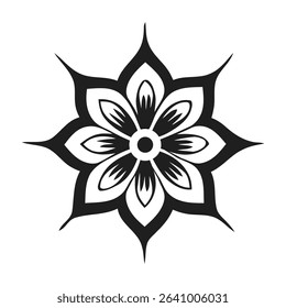 black and white vector mandala design with white background