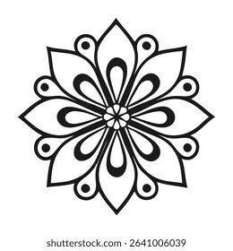 black and white vector mandala design with white background