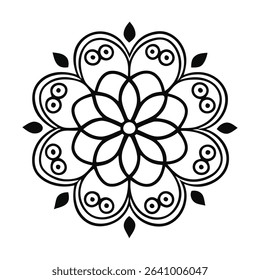 black and white vector mandala design with white background