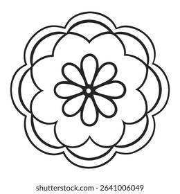black and white vector mandala design with white background